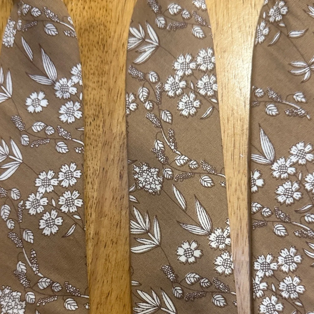 Floral Patterned Tan Ties